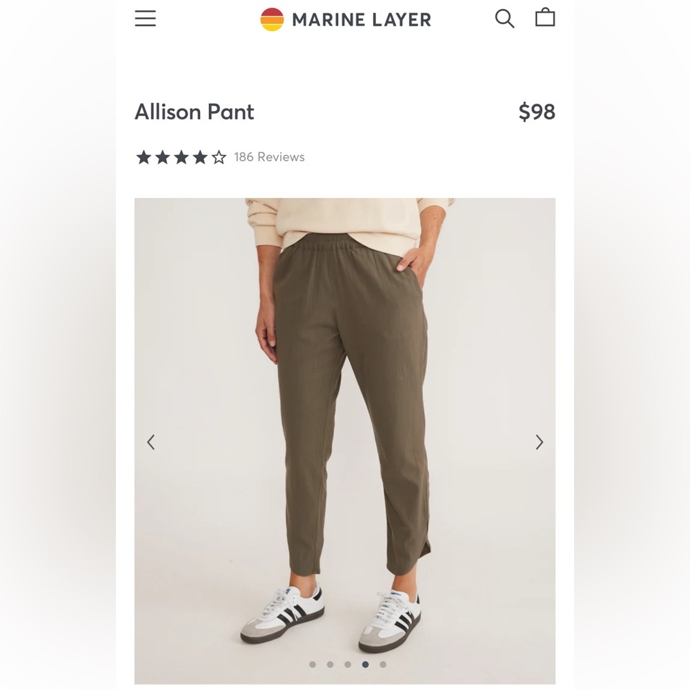 Marine Layer Allison Pants Sz L